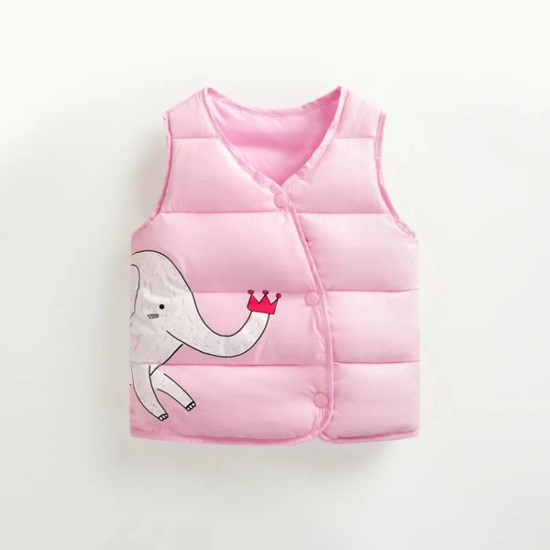 CROAL CHERIE Cotton Baby Girls Boys Winter Vest For Kids 2018 Kawaii Elephant Printing Waistcoat Children Boys Clothes 80-130cm (8)