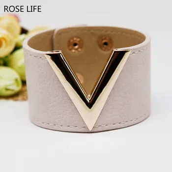 ROSE LIFE European Fashion Retro Wide Wide Leather Bracelet Woman Bracelets & Bangles V Word Charm Cuff Bracelet
ROSE LIFE European Fashion Retro Wide Wide Leather Bracelet Woman Bracelets & Bangles V Word Charm Cuff Bracelet