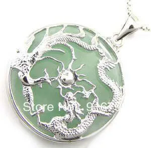 free shipping *******Natural Light Green stone 18KWGP Dragon Phoenix Pendant and Necklace
free shipping *******Natural Light Green stone 18KWGP Dragon Phoenix Pendant and Necklace