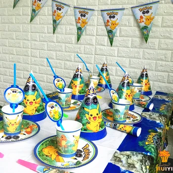 6 People Disposal Tableware Pokemon Picacho Wizard Kids Birthday Party Supplies Flag Cup Plate Tablecloth Starw Plate Knife
6 People Disposal Tableware Pokemon Picacho Wizard Kids Birthday Party Supplies Flag Cup Plate Tablecloth Starw Plate Knife