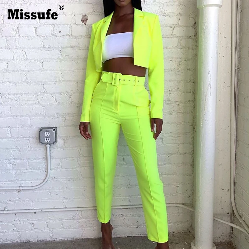 Missufe Orange Yellow Rose Red Female Sets Fake Pocket Long Sleeve Female Jackets Blazers Autumn Short Women's Sets Neon
Missufe Orange Yellow Rose Red Female Sets Fake Pocket Long Sleeve Female Jackets Blazers Autumn Short Women's Sets Neon