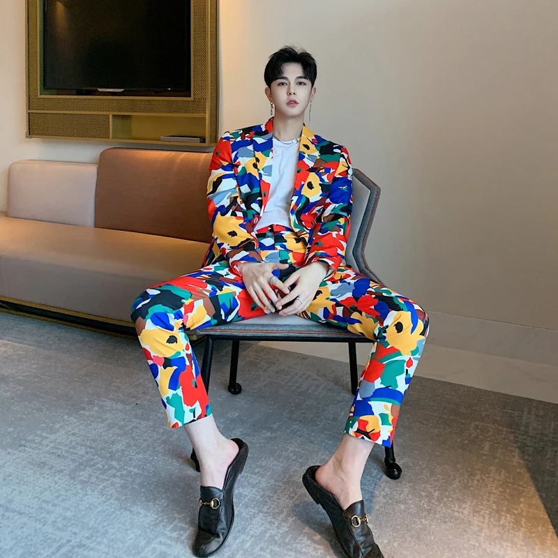 Prom Suits Slim Fit 2 Pieces Men Boys Camouflage Singer DJ Club Groom Mens Suit With Pants Long Sleeve Tuxedo Suits Jaquetas
Prom Suits Slim Fit 2 Pieces Men Boys Camouflage Singer DJ Club Groom Mens Suit With Pants Long Sleeve Tuxedo Suits Jaquetas