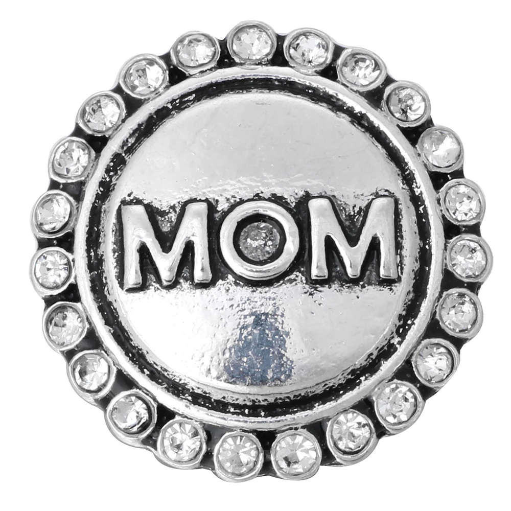 10 шт./лот новые кнопки ювелирные изделия MOM Crystal круглые металлические 18 мм для