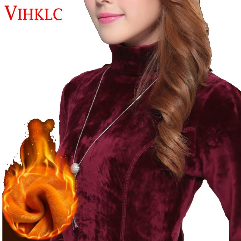 2017 Winter New Fashion Women Winter T-shirt Turtle Neck Long sleeve Big Yards Slim T-shirt Plus velvet Super Warm T-shirt L983
2017 Winter New Fashion Women Winter T-shirt Turtle Neck Long sleeve Big Yards Slim T-shirt Plus velvet Super Warm T-shirt L983