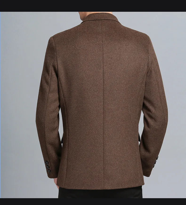 Waliicorners Wool Coat Men's Casual Solid Color Multi-Pocket Slim Fit Wool Blends Woolen Pea Coat Male Trench Coat Overcoat 51 HTB1Zil0aSSD3KVjSZFKq6z10VXaE