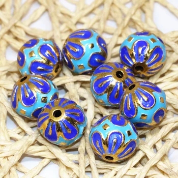Vintage gold-color enamel blue cloisonne 10pcs round ball beads accessories fit diy bracelets 11mm 14mm spacers jewelry B2399
Vintage gold-color enamel blue cloisonne 10pcs round ball beads accessories fit diy bracelets 11mm 14mm spacers jewelry B2399
