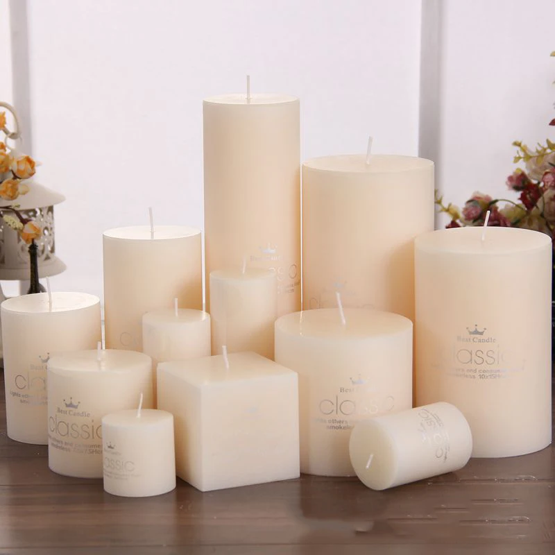 Image Smokeless candles wholesale, romantic birthday, Wedding Candle, ivory classic, classic cylinder, small candle