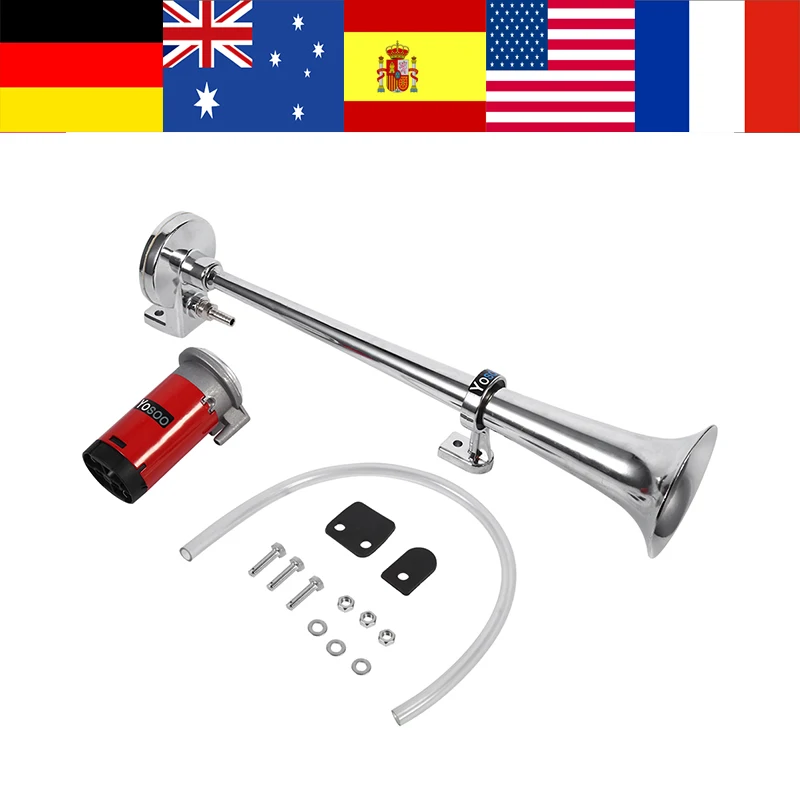 12v 150db Super Loud Single Trumpet Air Horn Chrome Super Loud with Compressor Universal for Car Boat Truck Lorry
12v 150db Super Loud Single Trumpet Air Horn Chrome Super Loud with Compressor Universal for Car Boat Truck Lorry