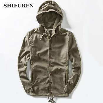 SHIFUREN New Spring 2018 Men Hooded Cotton Linen Jackets and Coats Long Sleeve Single Breasted Causal Male Jacket Size M-3XL
SHIFUREN New Spring 2018 Men Hooded Cotton Linen Jackets and Coats Long Sleeve Single Breasted Causal Male Jacket Size M-3XL