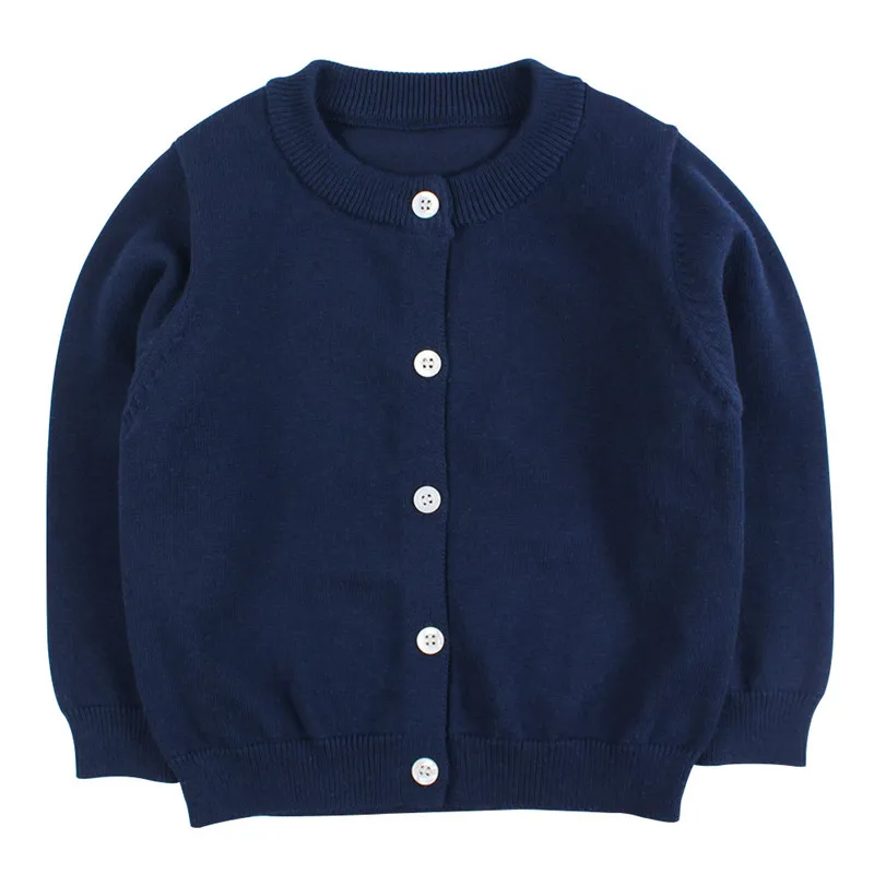 Solid Baby Sweater Kids Toddler Boys Girls Button Closure Cardigan Round Collar Long Sleeve Child Outfit Coat Elastic Comfortable Knitting Pullover (18)