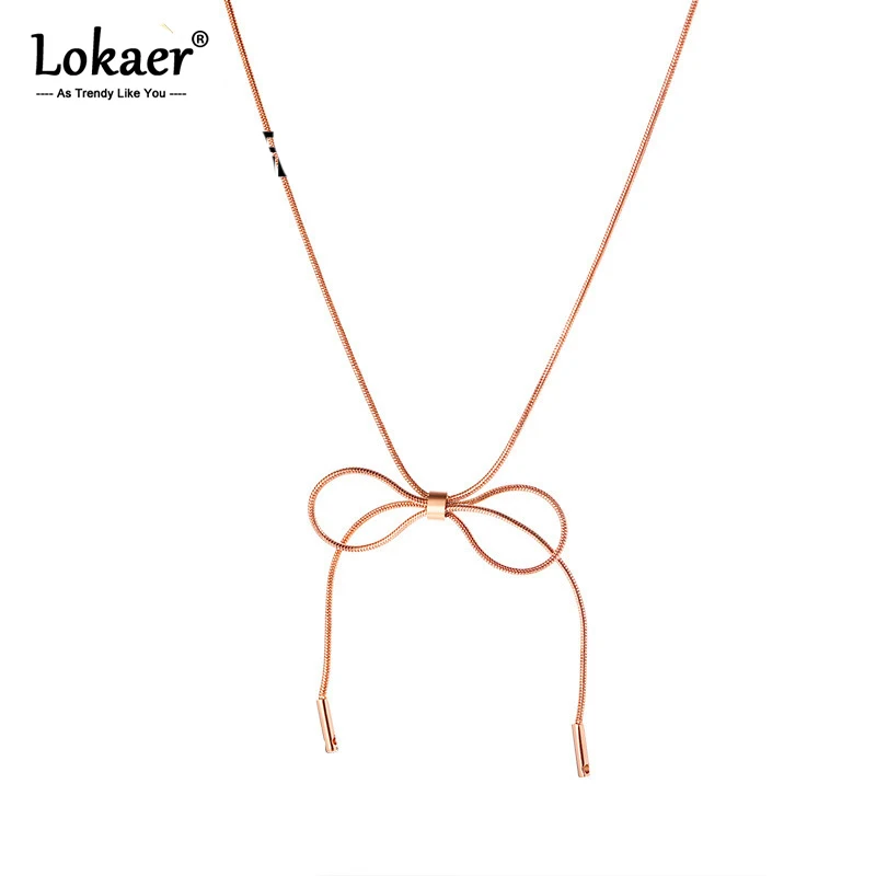 Lokaer Women's Simple Stainless Steel Bowknot Necklace For Women Girls Gold Color JNC453
Lokaer Women's Simple Stainless Steel Bowknot Necklace For Women Girls Gold Color JNC453