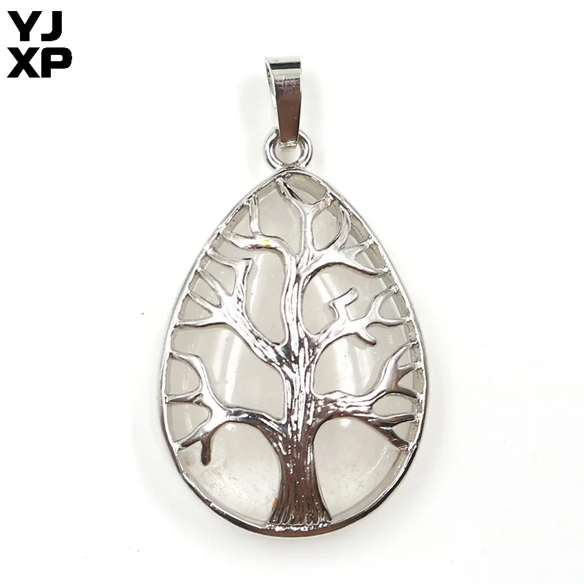 YJXP Trendy Silver Plated Water Drop Natural Rock Crystal Tree of Life Pendant Plant Jewelry
YJXP Trendy Silver Plated Water Drop Natural Rock Crystal Tree of Life Pendant Plant Jewelry