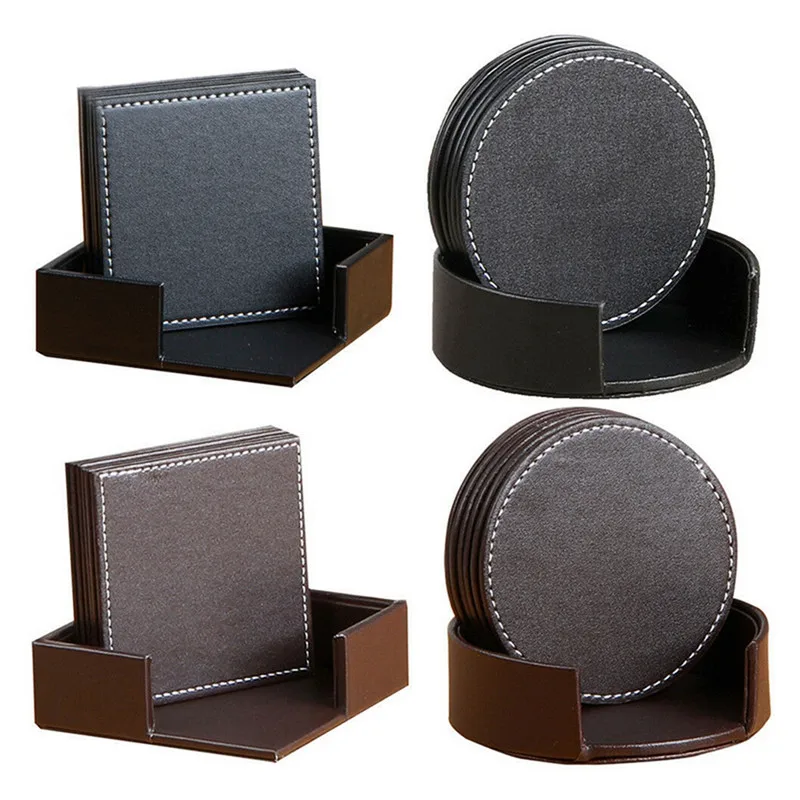 6Pcs/Set Drink Coasters Table Cup Mat Leather Coasters with Holder Coffee Mug Mat Cup Placemat Home Kitchen Dining Decoration
6Pcs/Set Drink Coasters Table Cup Mat Leather Coasters with Holder Coffee Mug Mat Cup Placemat Home Kitchen Dining Decoration