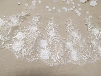 14 yards ivory lace trim with 3d flowers, 3D flowers lace Trim 
14 yards ivory lace trim with 3d flowers, 3D flowers lace Trim