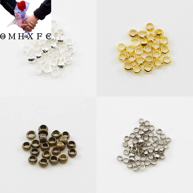 OHM Wholesale 500pcs Gold Silver Copper Ball Crimp End Beads 2 2.5 3 mm Spacer Beads Diy Jewelry Making Findings Supplies AC17
OHM Wholesale 500pcs Gold Silver Copper Ball Crimp End Beads 2 2.5 3 mm Spacer Beads Diy Jewelry Making Findings Supplies AC17