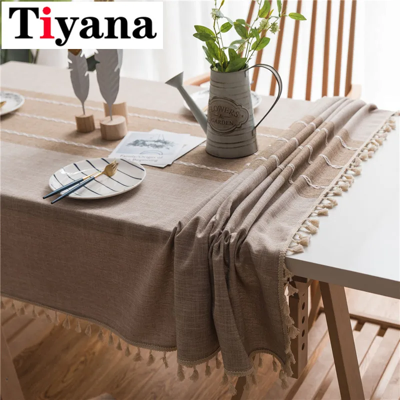 Simple Cotton Linen Plaid Tablecloth With Tassel Embroidered Thick Rectangle Table Cover For Coffee Desk Decor SC017D3
Simple Cotton Linen Plaid Tablecloth With Tassel Embroidered Thick Rectangle Table Cover For Coffee Desk Decor SC017D3