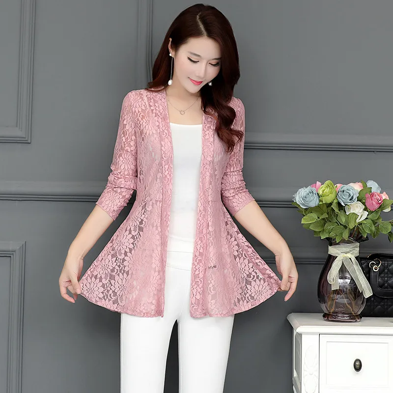 Summer Women Midi Long Cardigan Casual Thin Floral Lace Cardigans Jacket Female Long Sleeve Hollow Out Coat Plus Size 5XL AB1429
Summer Women Midi Long Cardigan Casual Thin Floral Lace Cardigans Jacket Female Long Sleeve Hollow Out Coat Plus Size 5XL AB1429