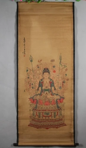 HZGW 165*64cm art collectable Scroll painting Guanyin Buddha Figure antique paintings
HZGW 165*64cm art collectable Scroll painting Guanyin Buddha Figure antique paintings