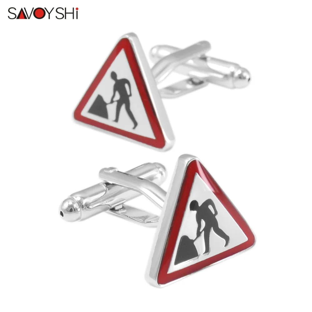 

SAVOYSHI Fashion Cufflinks for Mens Cuff Accessories High Quality Novelty working sign Cuff links Enamel Brand Jewelry Design