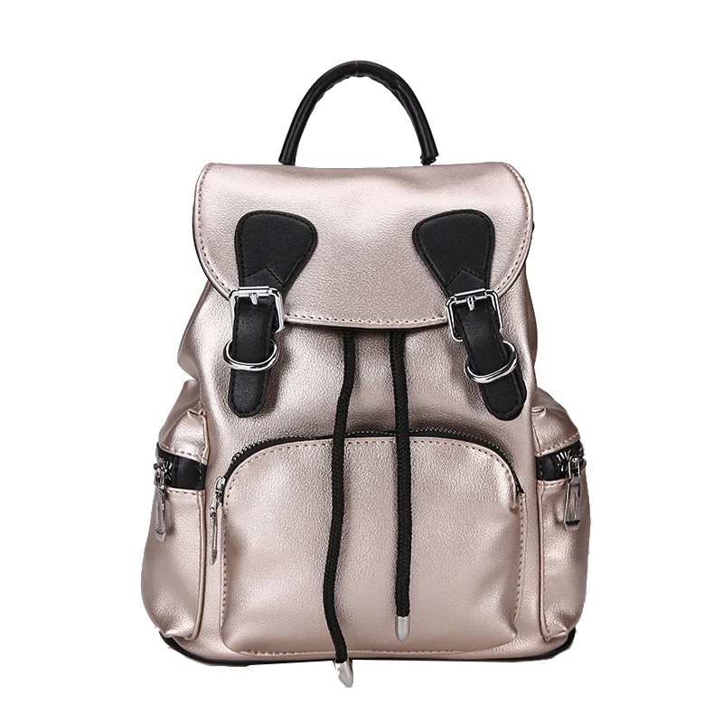 Фото Dropshipping Women Backpack School Bags For Teenagers High Quality PU Leather Lady Backpacks Lock Bag Rope Pulling | Багаж и сумки