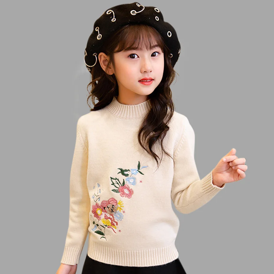 Children's Sweater For Girls Autumn Girls Sweater Embroidery Child Top Warm Kids Clothes Teen Spring Girl Clothing 4-14 Year
Children's Sweater For Girls Autumn Girls Sweater Embroidery Child Top Warm Kids Clothes Teen Spring Girl Clothing 4-14 Year
