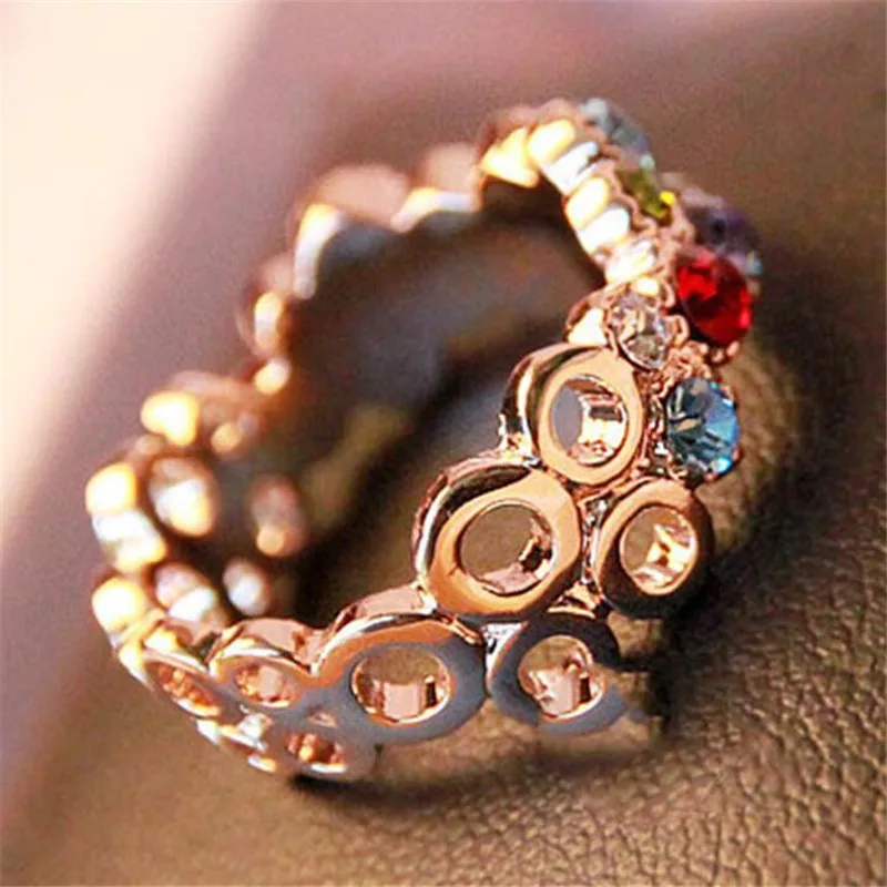 Temperament Lady Fashion Colorful Hollow Trend Ring Finger Retro Style Crystal Cocktail Ring
Temperament Lady Fashion Colorful Hollow Trend Ring Finger Retro Style Crystal Cocktail Ring