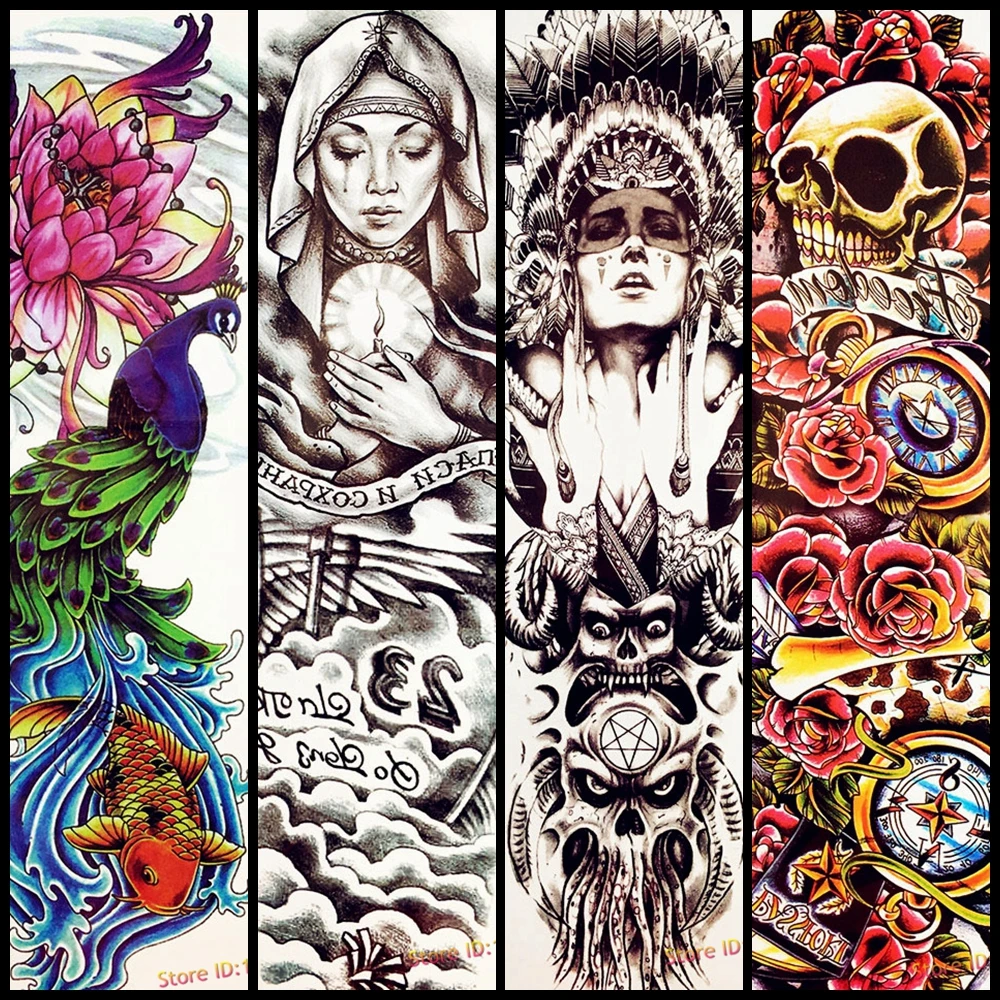 Fake Waterproof Temporary Tattoo Stickers Warrior Skull Black Water Transfer Flower Arm Sleeve Tattoo Totem Men Women AQS-Q030
Fake Waterproof Temporary Tattoo Stickers Warrior Skull Black Water Transfer Flower Arm Sleeve Tattoo Totem Men Women AQS-Q030