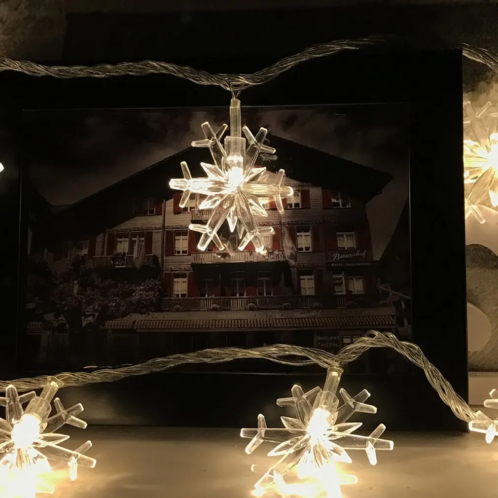 4m 40 LED snowflake string Battery box lamp for Home Wedding Music Party Festival Bedroom Decor Drop Shipping Sale | Лампы и освещение