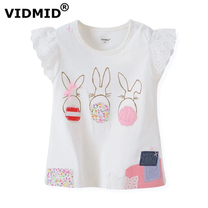VIDMID New Quality 100% Cotton Baby Girls t-shirt Short Sleeve Kids Clothes Brand Summer Tee T-Shirt Baby Girls Clothing 