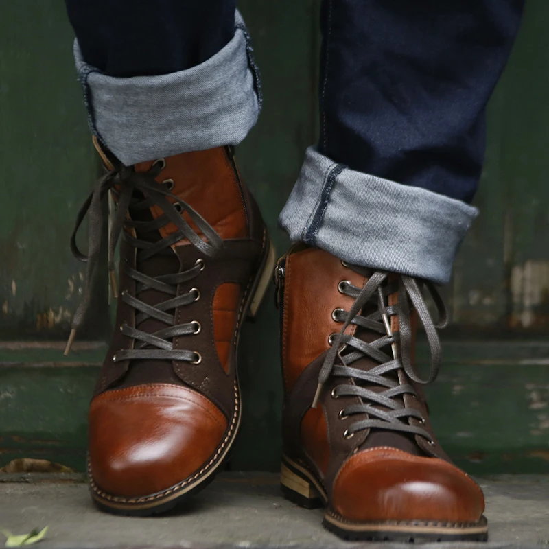 COSIDRAM Men Fashion Lace-up Ankle Boots High Quality Men Roman Style Pu Leather Boots Autumn Winter Male Botas BRM-100
COSIDRAM Men Fashion Lace-up Ankle Boots High Quality Men Roman Style Pu Leather Boots Autumn Winter Male Botas BRM-100