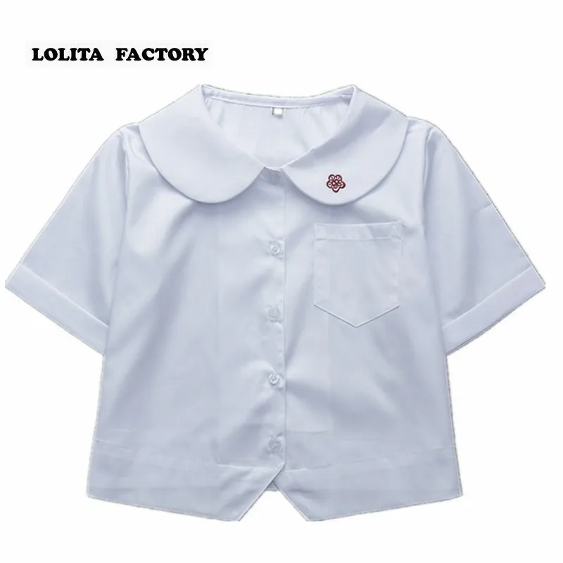 Round collarJapanese Student Uniform Plum Embroidered Summer Short-sleeved Shirt JK Uniform Short-style Shirt CY-CS6
Round collarJapanese Student Uniform Plum Embroidered Summer Short-sleeved Shirt JK Uniform Short-style Shirt CY-CS6