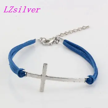 Hot ! 20 pcs New men and women fashions Navy Blue Velvet with Alloy Cross Charm Adjustable String Bracelet 17cm 
Hot ! 20 pcs New men and women fashions Navy Blue Velvet with Alloy Cross Charm Adjustable String Bracelet 17cm