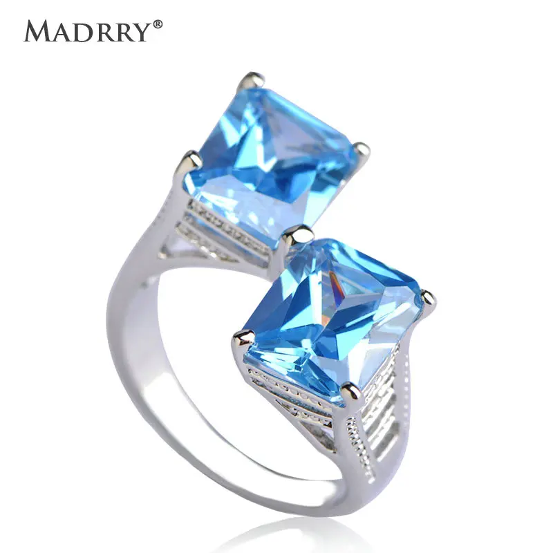 Фото Good Luxurious Big Green Blue Wedding Rings Collar Accessories Anel Ring O Fashion Aneis Men Jewelry Brand Bijoux Ouro Plated | Украшения и