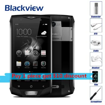 

(24 Hours Shipping) Blackview BV8000 Pro Double Camera IP68 Waterproof MT6737T 5.0"FHD Android 7.0 Phone 6+64GB 16MP cellphone