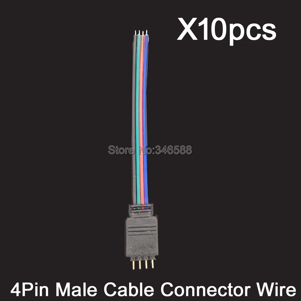 10 шт. 4-контактный RGB Штекерный разъем кабеля с см проводом-Быстрый Перемычка шнур