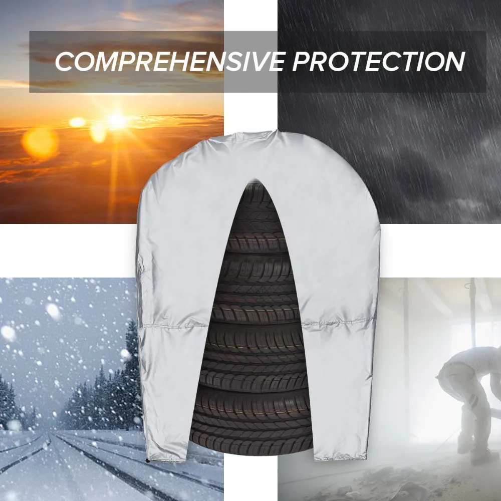 Silver Tire Storage Bag Spare Wheel Dustproof Protective Cover 32" Diameter Holds 4 Tires
Silver Tire Storage Bag Spare Wheel Dustproof Protective Cover 32" Diameter Holds 4 Tires