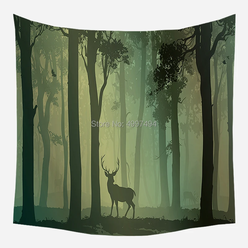 Loartee Green Twilight Hazy Misty Deer Tree Forest Tapestry Mysterious Scenery Picture Backdrop Living Room Background
Loartee Green Twilight Hazy Misty Deer Tree Forest Tapestry Mysterious Scenery Picture Backdrop Living Room Background