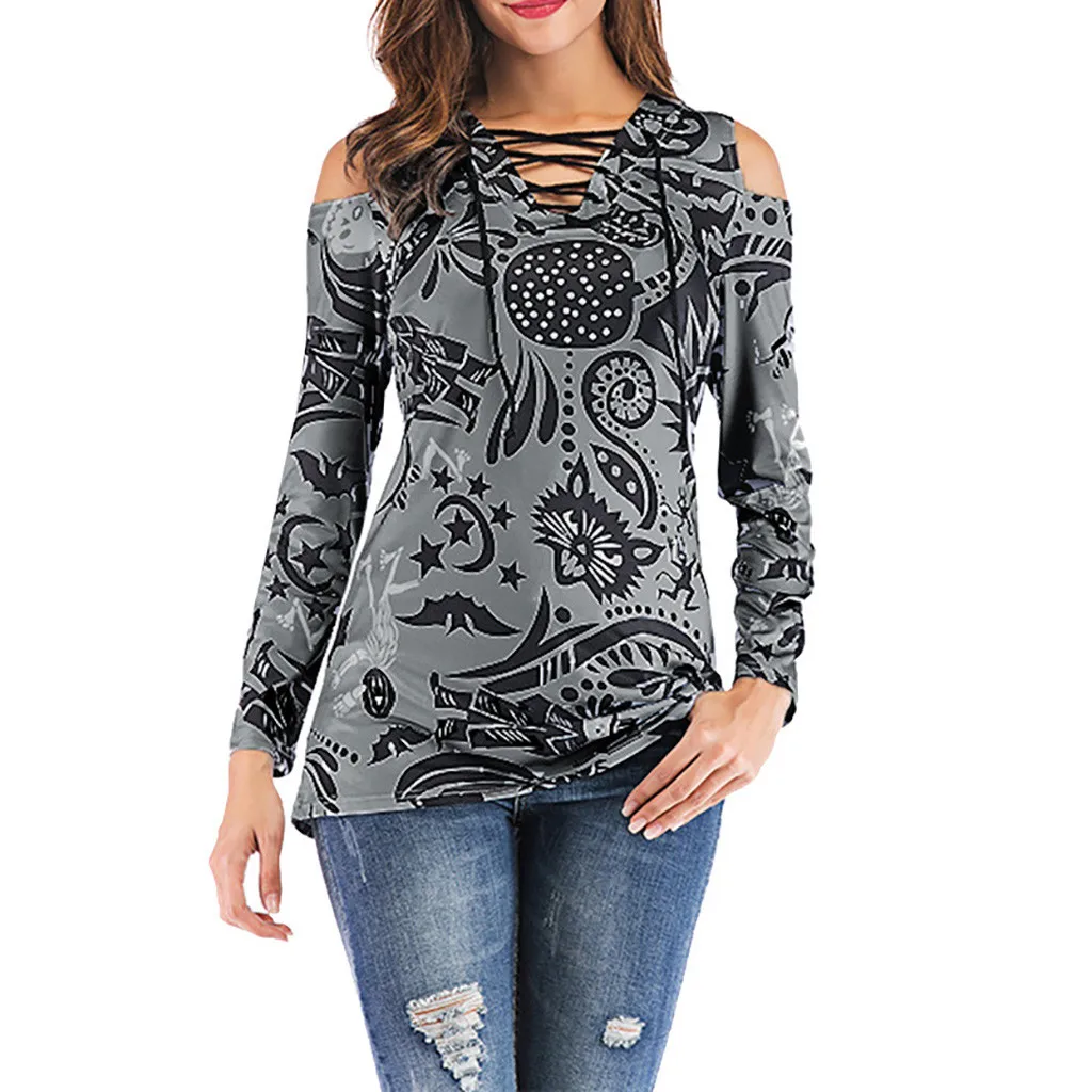 Plus Size Womens Tops And Blouses Clothes 2019 Vintage Print Cold Shoulder Long Sleeve Blouse Women Tunic Lace Up Ladies Tops
Plus Size Womens Tops And Blouses Clothes 2019 Vintage Print Cold Shoulder Long Sleeve Blouse Women Tunic Lace Up Ladies Tops