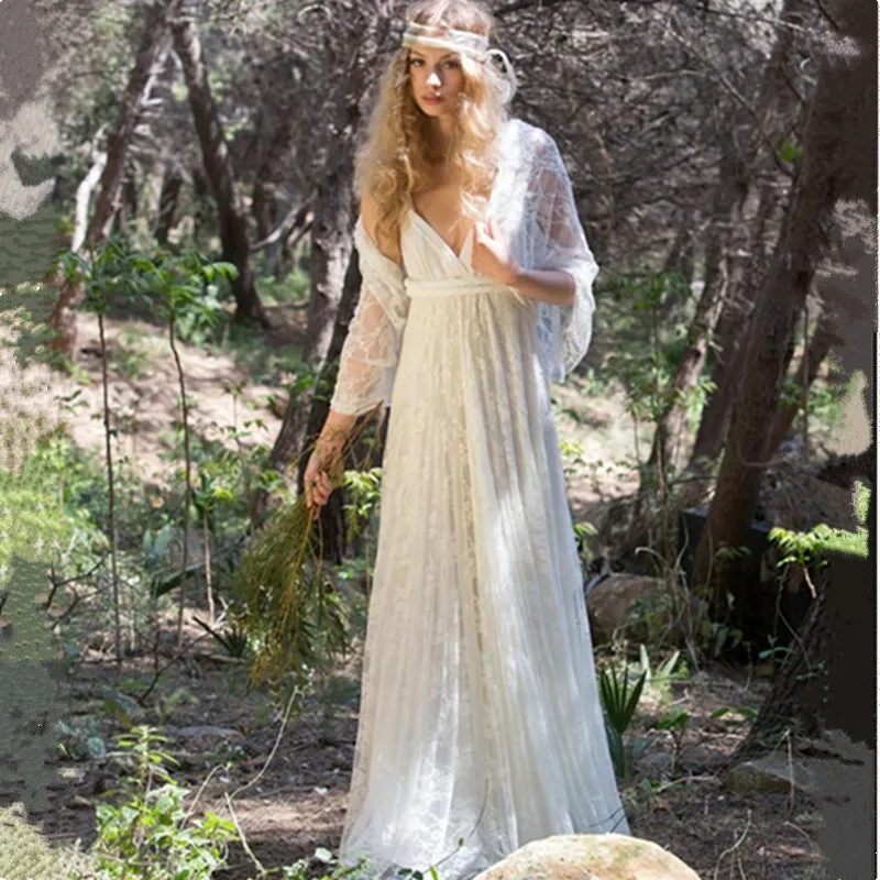 Bohemian Wedding Dress 2019 V-Neck Lace Beach Wedding Dresses Sleeveless Backless With Jacket Cape Bridal Gowns Vestido de noiva
Bohemian Wedding Dress 2019 V-Neck Lace Beach Wedding Dresses Sleeveless Backless With Jacket Cape Bridal Gowns Vestido de noiva