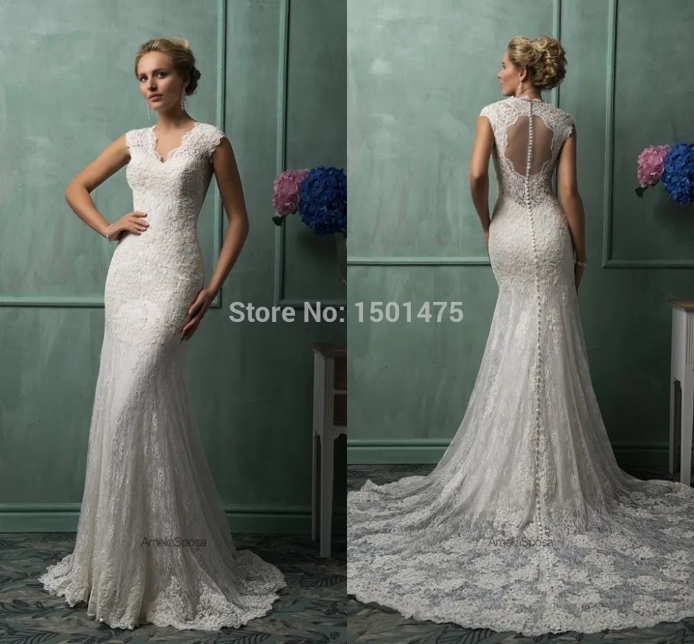 Sexy V Neck See Through Back Lace Wedding Dresses 2015 Chapel Train Wedding Gowns Bridal Gowns YH274
Sexy V Neck See Through Back Lace Wedding Dresses 2015 Chapel Train Wedding Gowns Bridal Gowns YH274