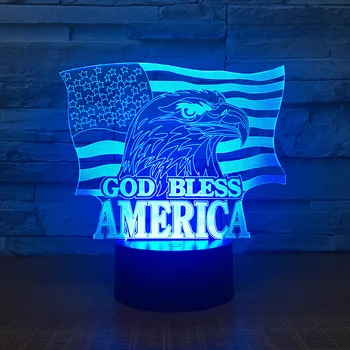 God Bless America 7 Color Lamp 3D Led Night Lights for Kids Touch USB Table Lampara Lampe Baby Sleeping Nightlight
God Bless America 7 Color Lamp 3D Led Night Lights for Kids Touch USB Table Lampara Lampe Baby Sleeping Nightlight