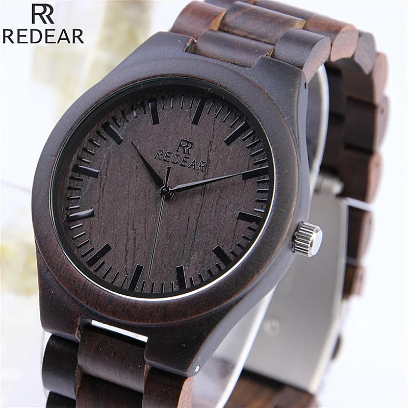 

2018 Hot Sell Brand REDEAR Men's Unique Design Wooden Watches with Wooden Band Men Wristwatch erkek kol saati relogio masculino