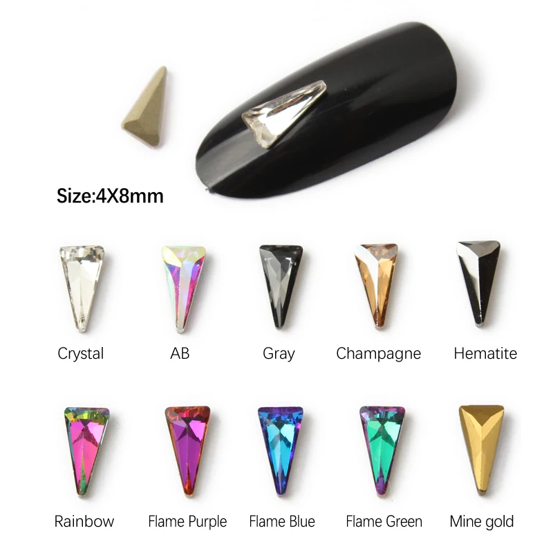 Hot sale 4X8mm Long Triangle Nail Rhinestone 30pcs/100pcs Crystal Stones For 3D Nail Art Decoration Free shipping
Hot sale 4X8mm Long Triangle Nail Rhinestone 30pcs/100pcs Crystal Stones For 3D Nail Art Decoration Free shipping