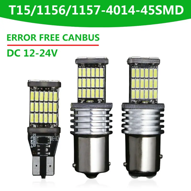 2x T15/T10 w5w led New Canbus Car LED 7.5w 1156 ba15s 1157 LED Light Sourcing W16W 45SMD NO ERROR Backup light rear Lamp parking
2x T15/T10 w5w led New Canbus Car LED 7.5w 1156 ba15s 1157 LED Light Sourcing W16W 45SMD NO ERROR Backup light rear Lamp parking
