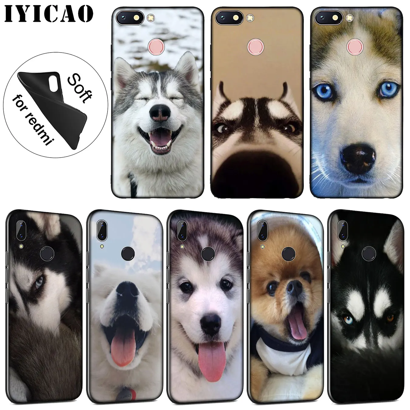IYICAO Husky Dog cute Soft Silicone Phone Case for Xiaomi Redmi K20 7A 6A 5A S2 4X 4A GO Note 8 7 5 Plus 6 Pro Black TPU Cover
IYICAO Husky Dog cute Soft Silicone Phone Case for Xiaomi Redmi K20 7A 6A 5A S2 4X 4A GO Note 8 7 5 Plus 6 Pro Black TPU Cover