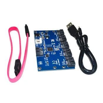SATA 1 to 5 Ports Hub PM Router SATA Port Multiplier Riser Card Splitter Storage Hard Disk Adapter Converter JMB321
SATA 1 to 5 Ports Hub PM Router SATA Port Multiplier Riser Card Splitter Storage Hard Disk Adapter Converter JMB321