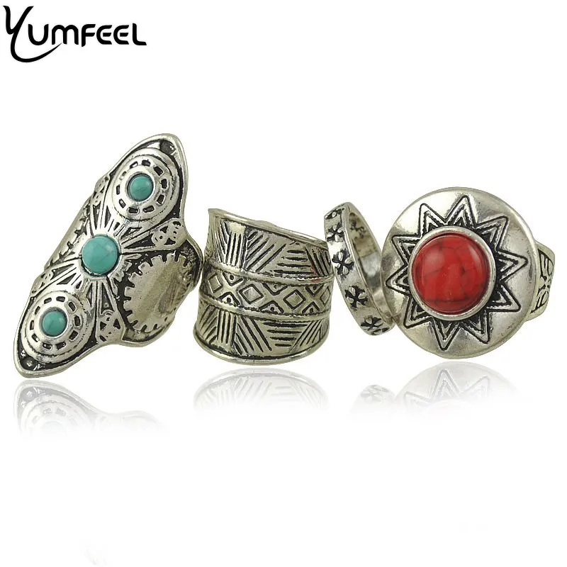 Yumfeel Vintage Jewelry Rings Unique Design Synthetic Stone Cocktail Ring Set for Woman anillo de dedo joyas 4pcs/set
Yumfeel Vintage Jewelry Rings Unique Design Synthetic Stone Cocktail Ring Set for Woman anillo de dedo joyas 4pcs/set