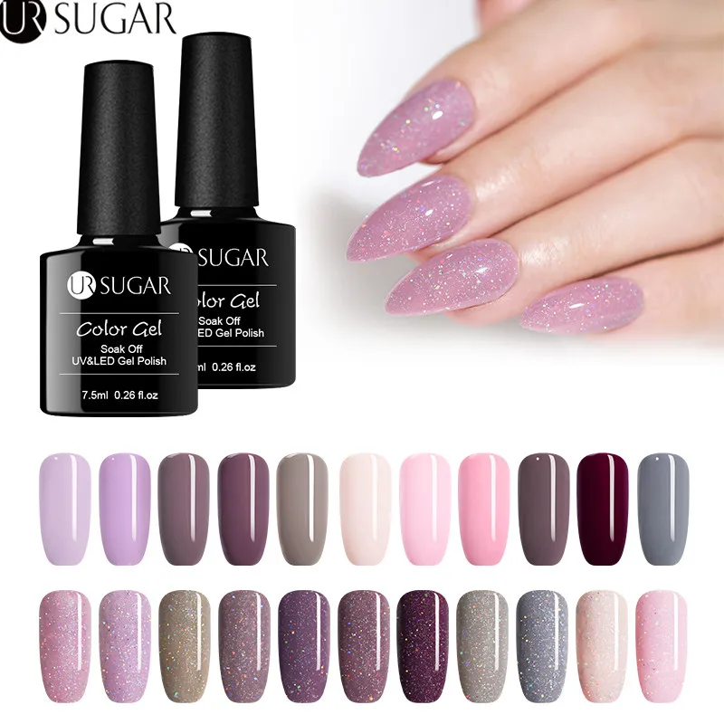 UR SUGAR 7.5ml Color UV Gel Polish Holographic Glitter Sequins Gel Varnish Semi Permanent Soak Off Nail Art Gel Polish Set Base
UR SUGAR 7.5ml Color UV Gel Polish Holographic Glitter Sequins Gel Varnish Semi Permanent Soak Off Nail Art Gel Polish Set Base