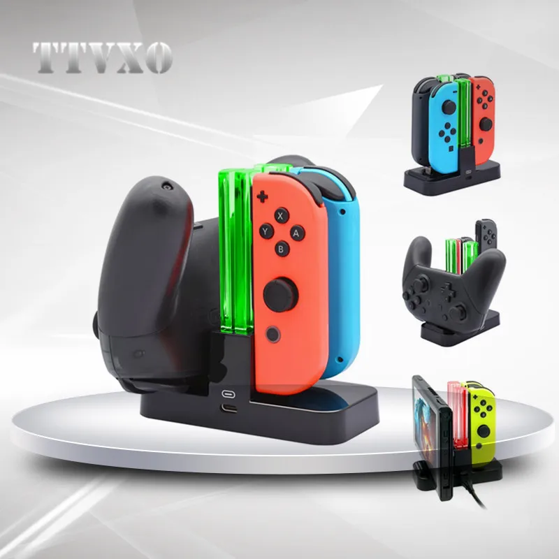 

TTVXO Joy-con and Pro Controller Charging Dock Stand Charger Station with LEDs Charging Indicator for Nintendo Switch NS Joy-con