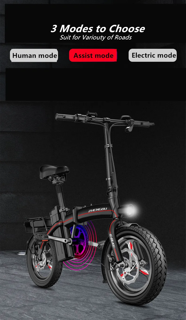 Cheap Electric Bicycle 14 inch Wheel Aluminum Alloy Frame Foldable Men ebike 8 10 12.5A Lithium Battery 48V 400W Women electric bike 1